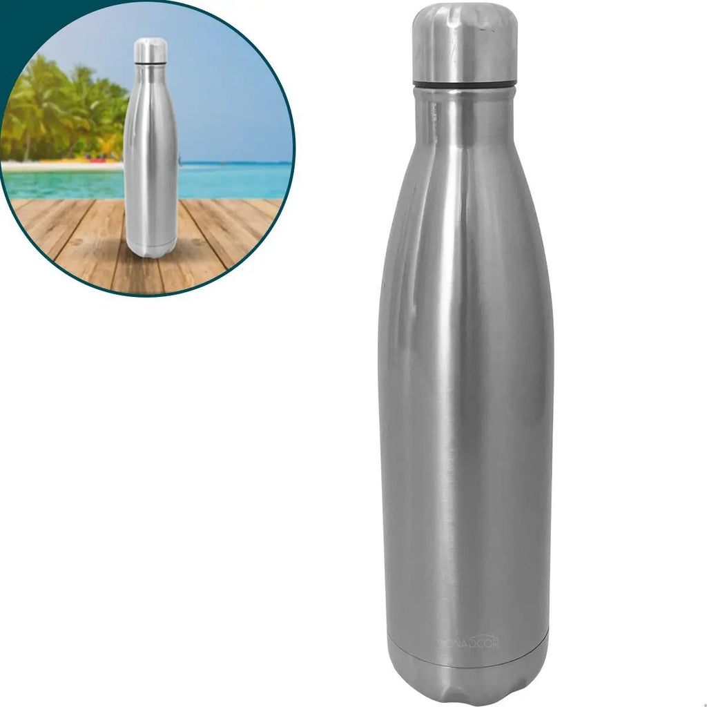Garrafa Térmica 500ml com Isolamento a Vácuo e Sistema Antivazamento -  IOD00020-Prata