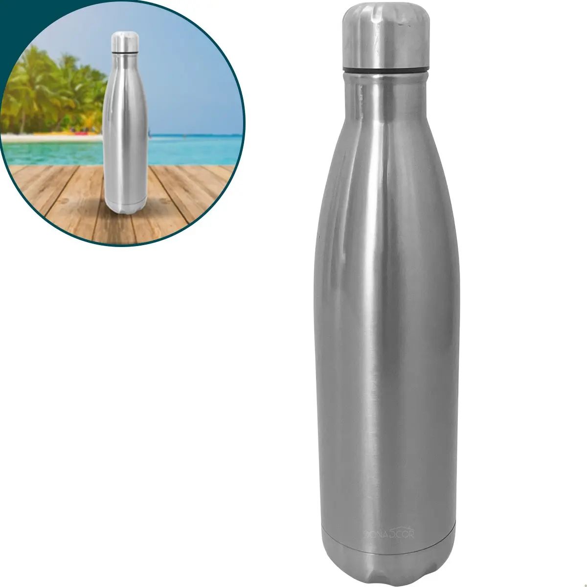 Garrafa Térmica 500ml com Isolamento a Vácuo e Sistema Antivazamento -  IOD00020-Prata