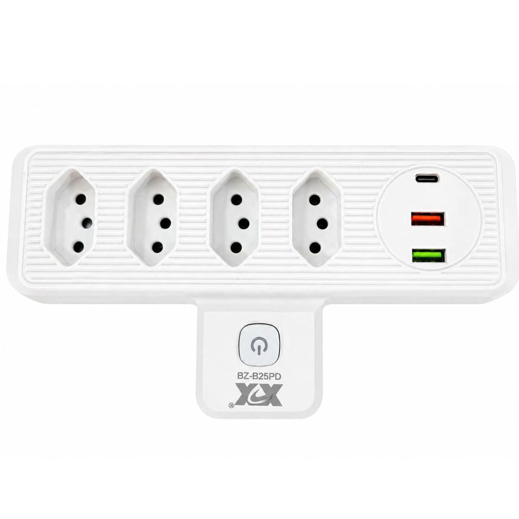 Adaptador Elétrico com USB e Tomadas Bivolt - BZ-B25PD