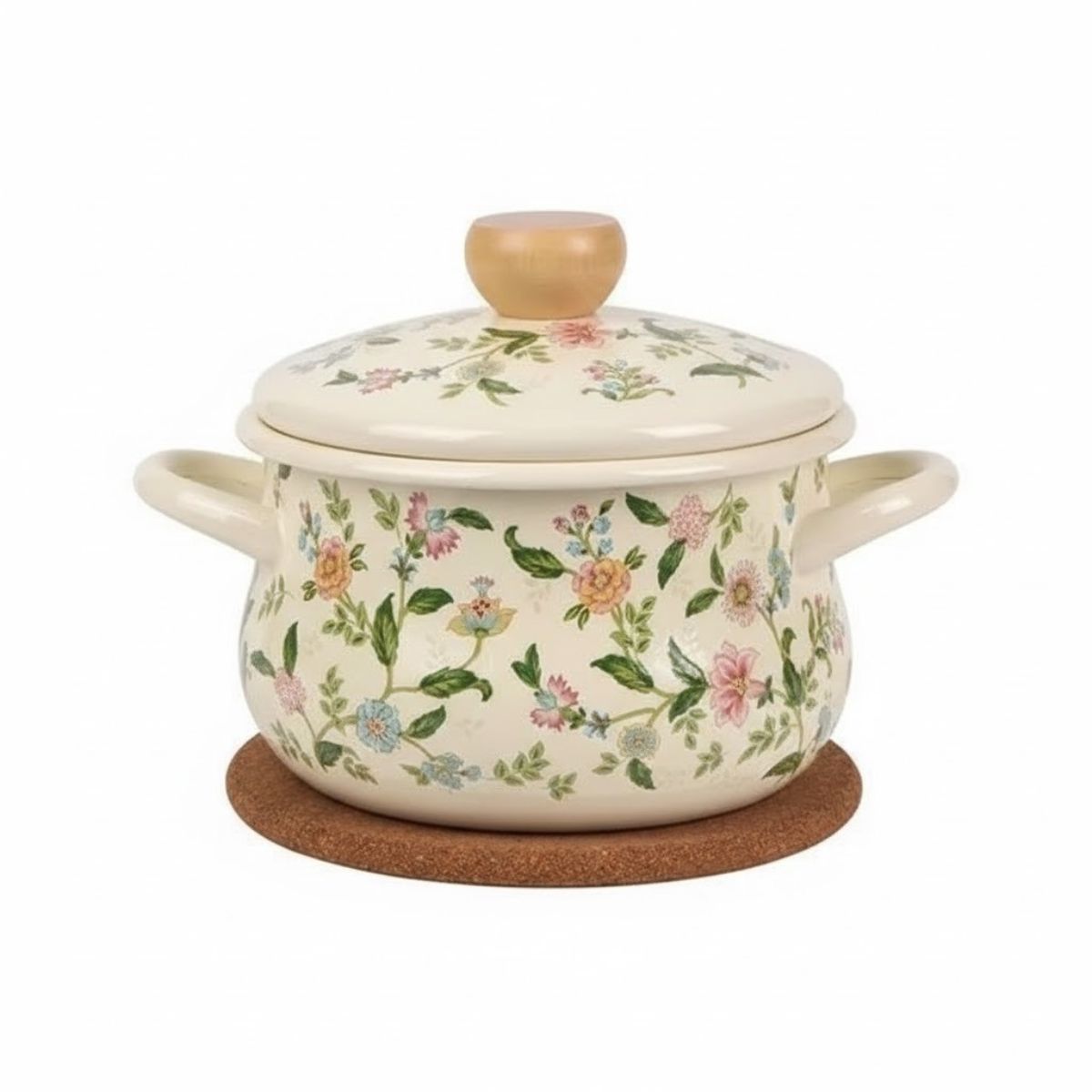 Panela Esmaltada Floral 22 cm - 1114-3