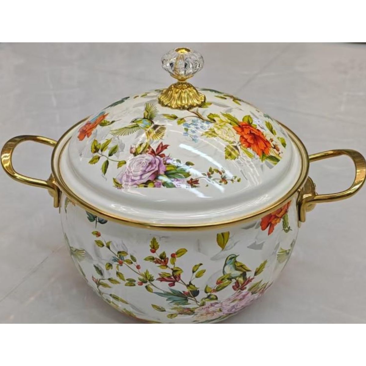 Panela de Servir Floral 26cm com Tampa - 1114-8