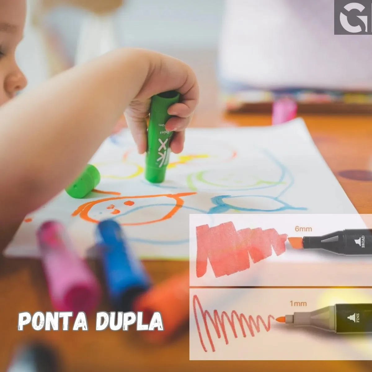 Estojo Bolsa Canetinha Marca Texto Ponta Dupla Kit - MCA00001