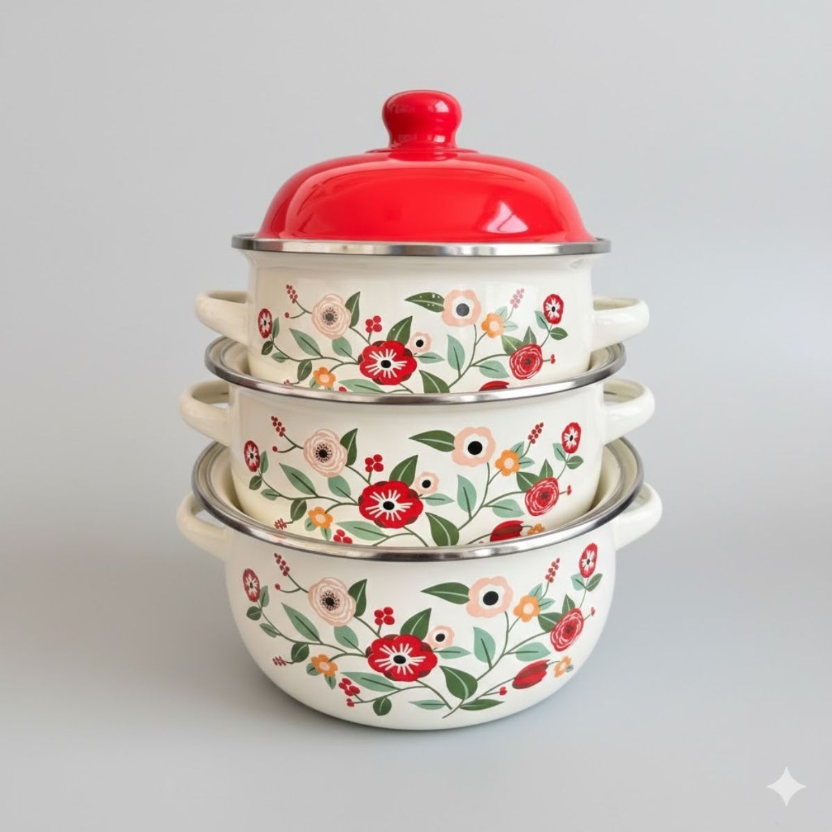 Kit de Panelas Floral 6 Peças - 16807-31