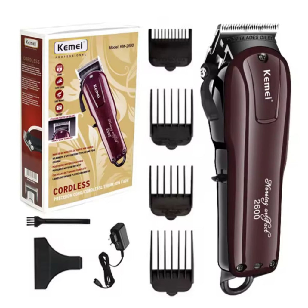 Máquina de Cortar Kemei KM-2600 Profissional Bivolt e USB