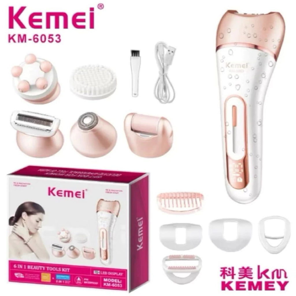 Depilador Elétrico Kemei KM-6053 Bivolt e À Prova D’Água