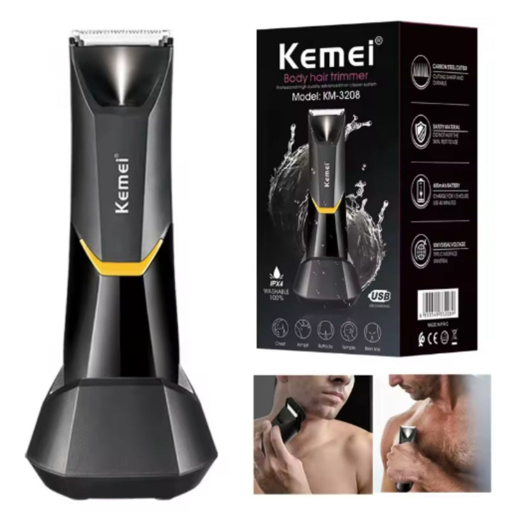 Aparador de Pelos Kemei KM-3208 à prova d'água USB sem fio