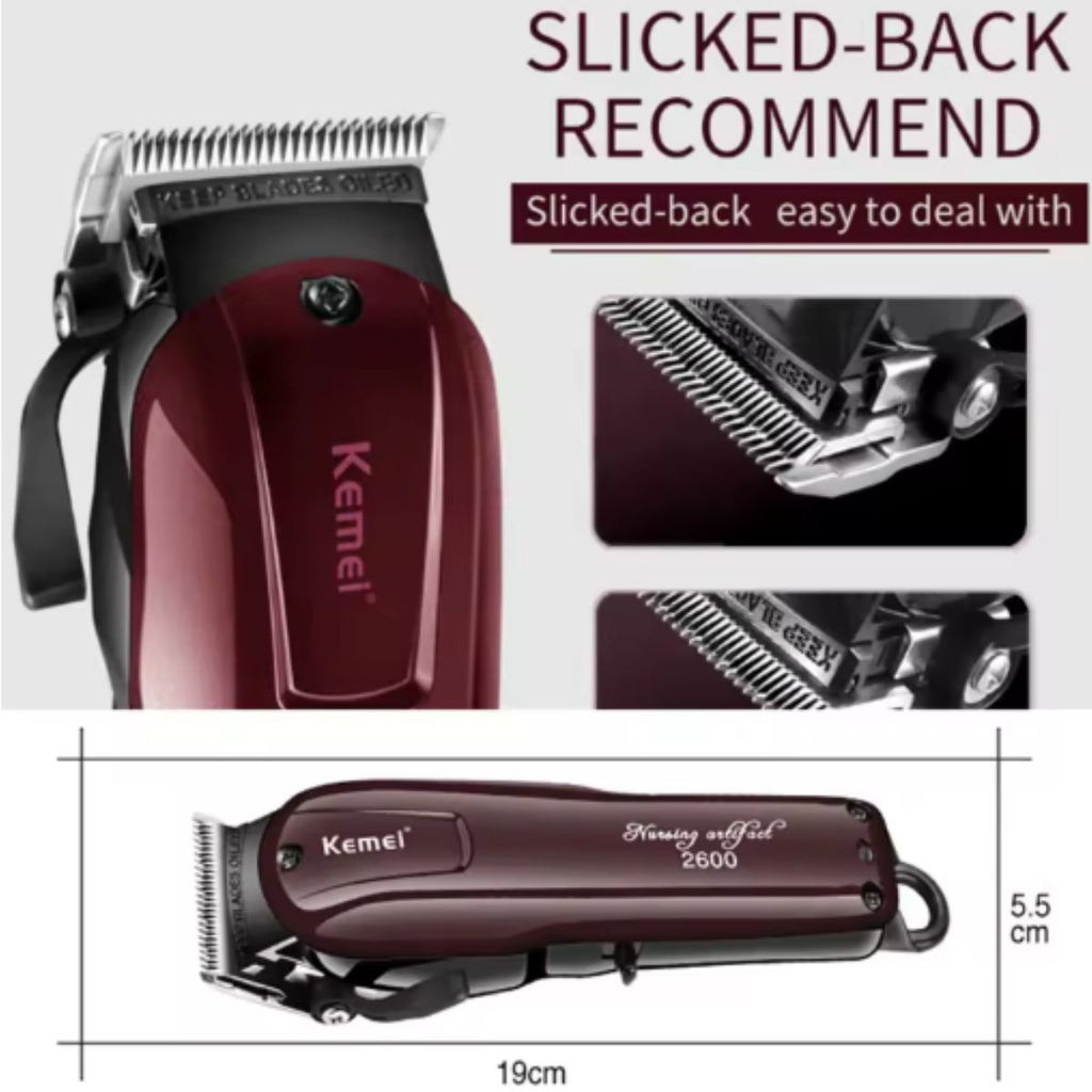 Máquina de Cortar Kemei KM-2600 Profissional Bivolt e USB