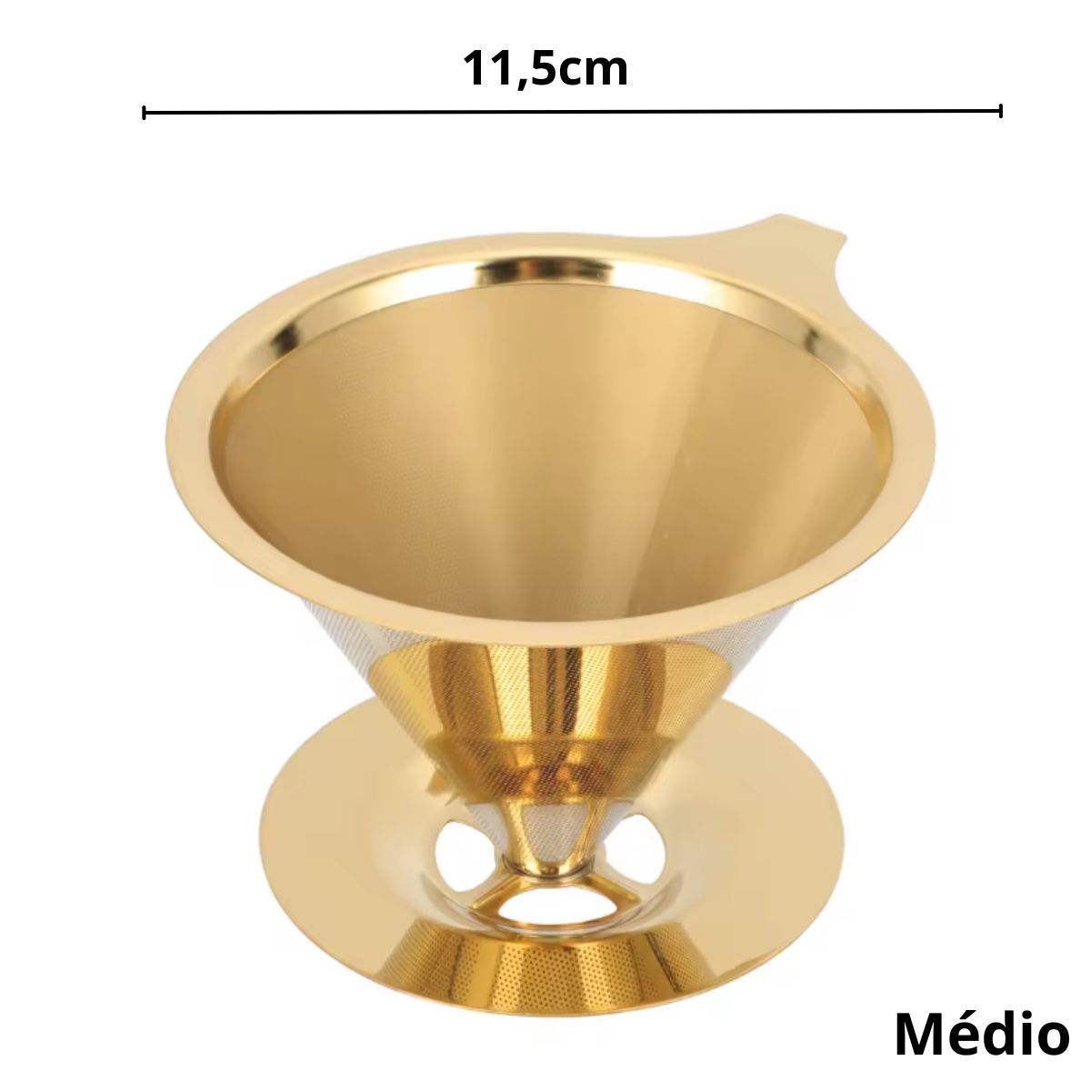 Filtro de Café Coador Inox Reutilizável Pour Over Grande - IBA00003/XDXLH22