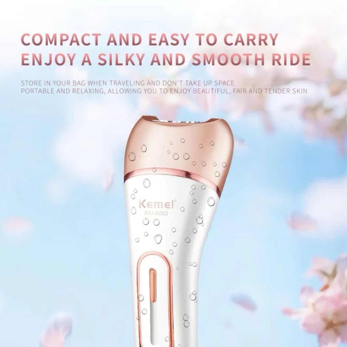Depilador Elétrico Kemei KM-6053 Bivolt e À Prova D’Água