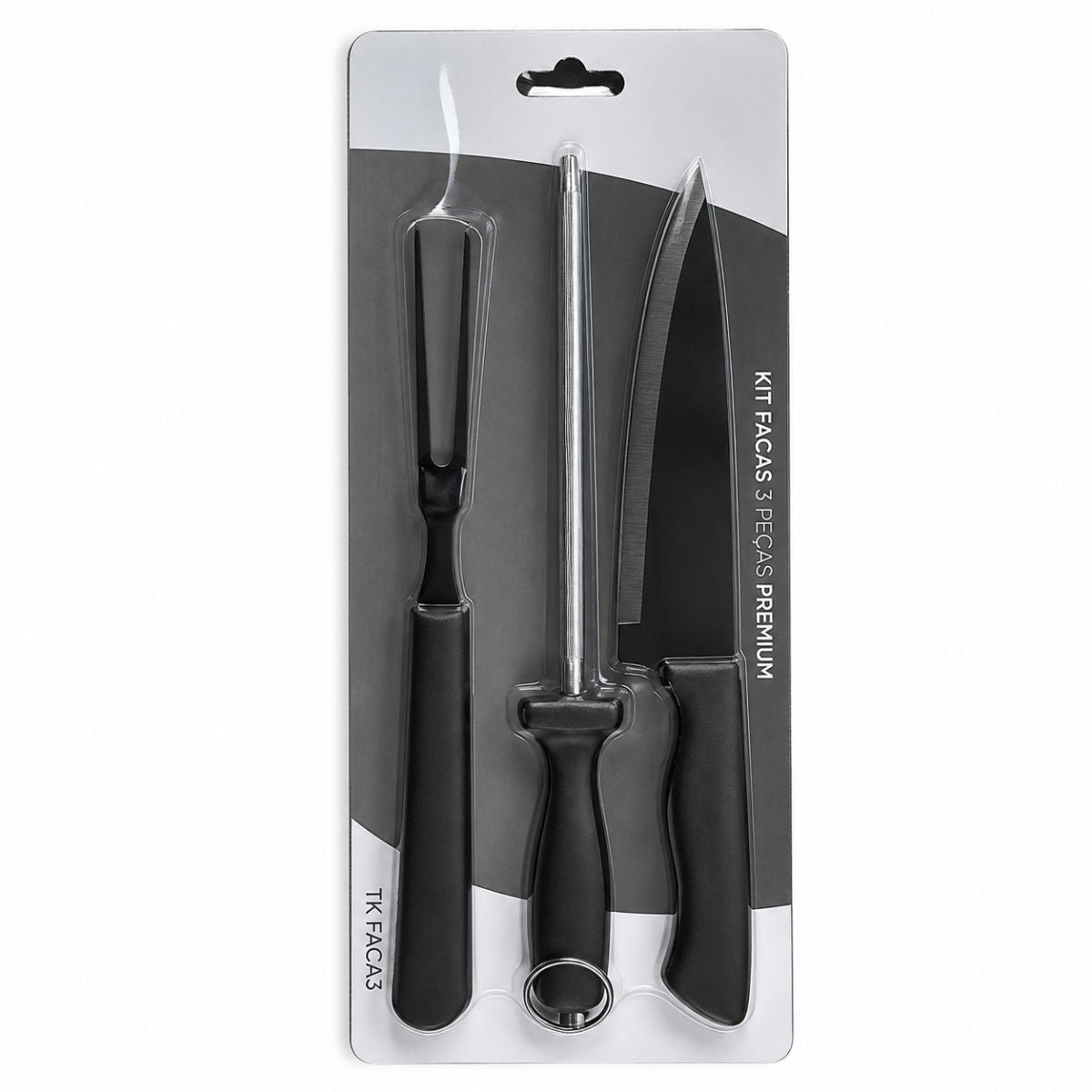 Conjunto de 3 Peças churrasco com faca e garfo - BM-9301