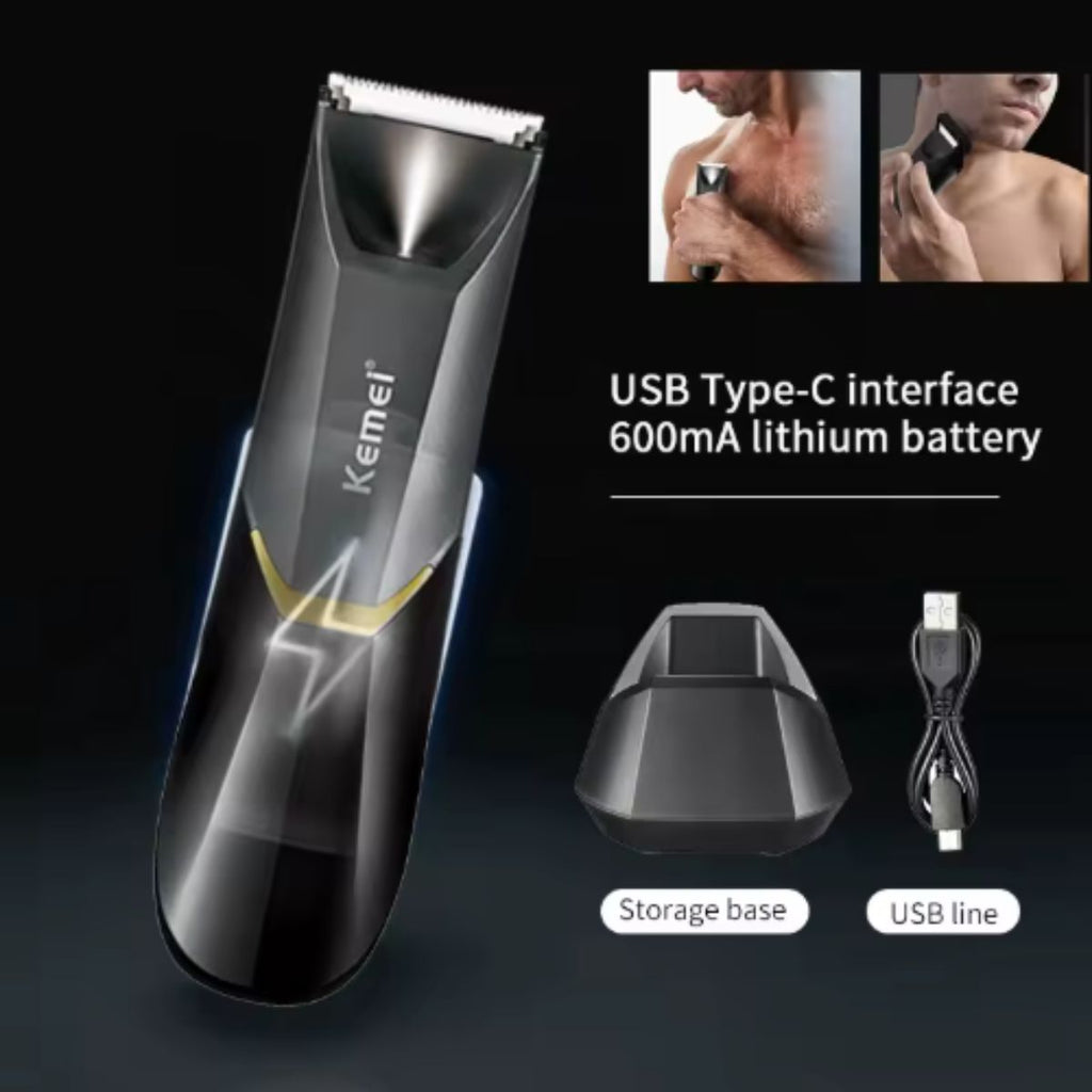 Aparador de Pelos Kemei KM-3208 à prova d'água USB sem fio
