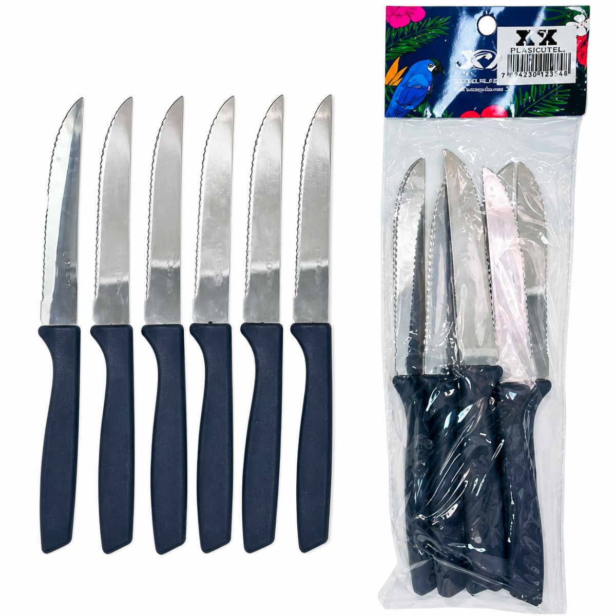 Faca de Mesa Serrilhada com Cabo De Plástico - 504-2226
