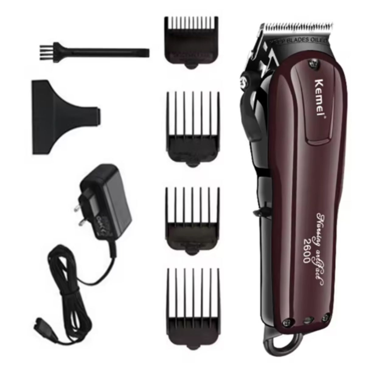 Máquina de Cortar Kemei KM-2600 Profissional Bivolt e USB