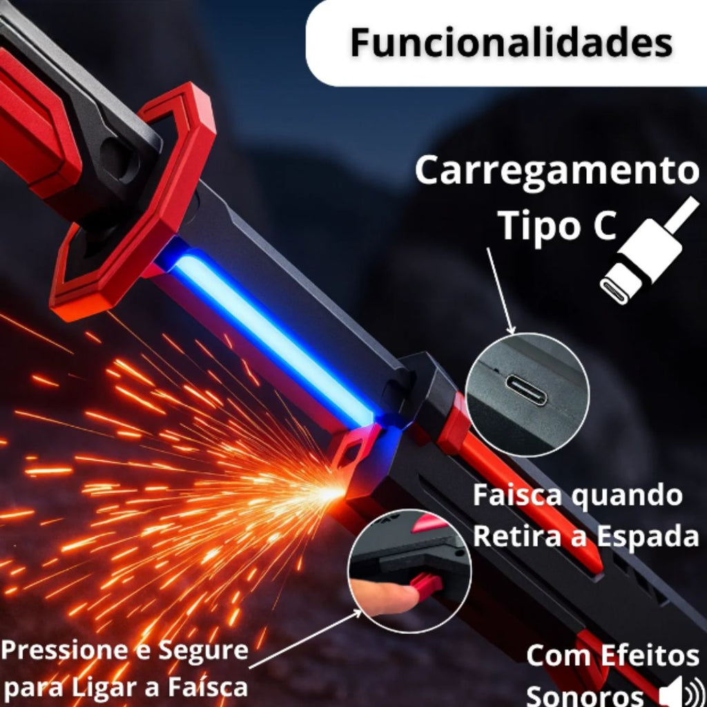 Espada Sparkblade Luz Antiniebla com Efeito Fumaça LED (48cm) - TW884-3