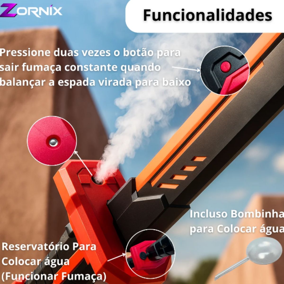 Espada Sparkblade Luz Antiniebla com Efeito Fumaça LED (48cm) - TW884-3
