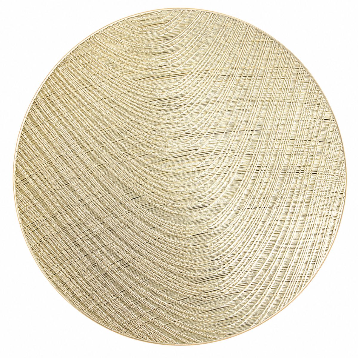 Jogo Americano Redondo Texturizado Decorativo para Mesa Posta – Dourado - AJ-008