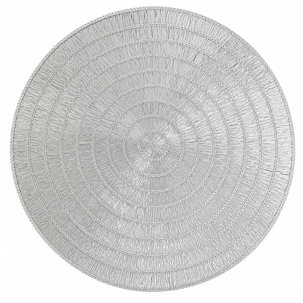 Jogo Americano Redondo Trançado Decorativo para Mesa Posta – Prata - AJ-009