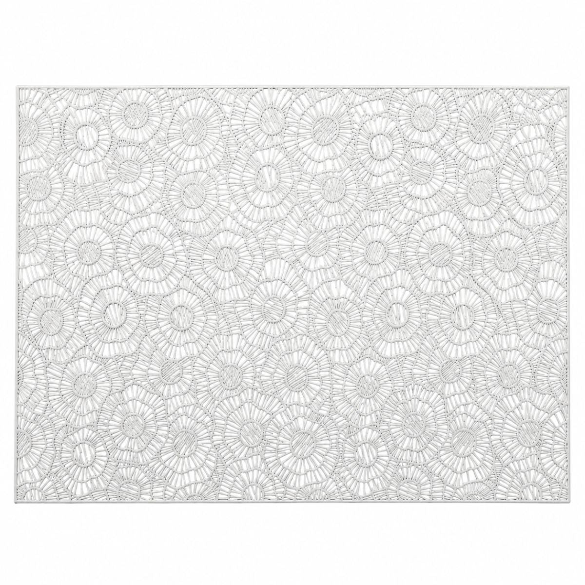 Jogo Americano Retangular Vazado Floral Decorativo para Mesa Posta – Prata - AJ-010