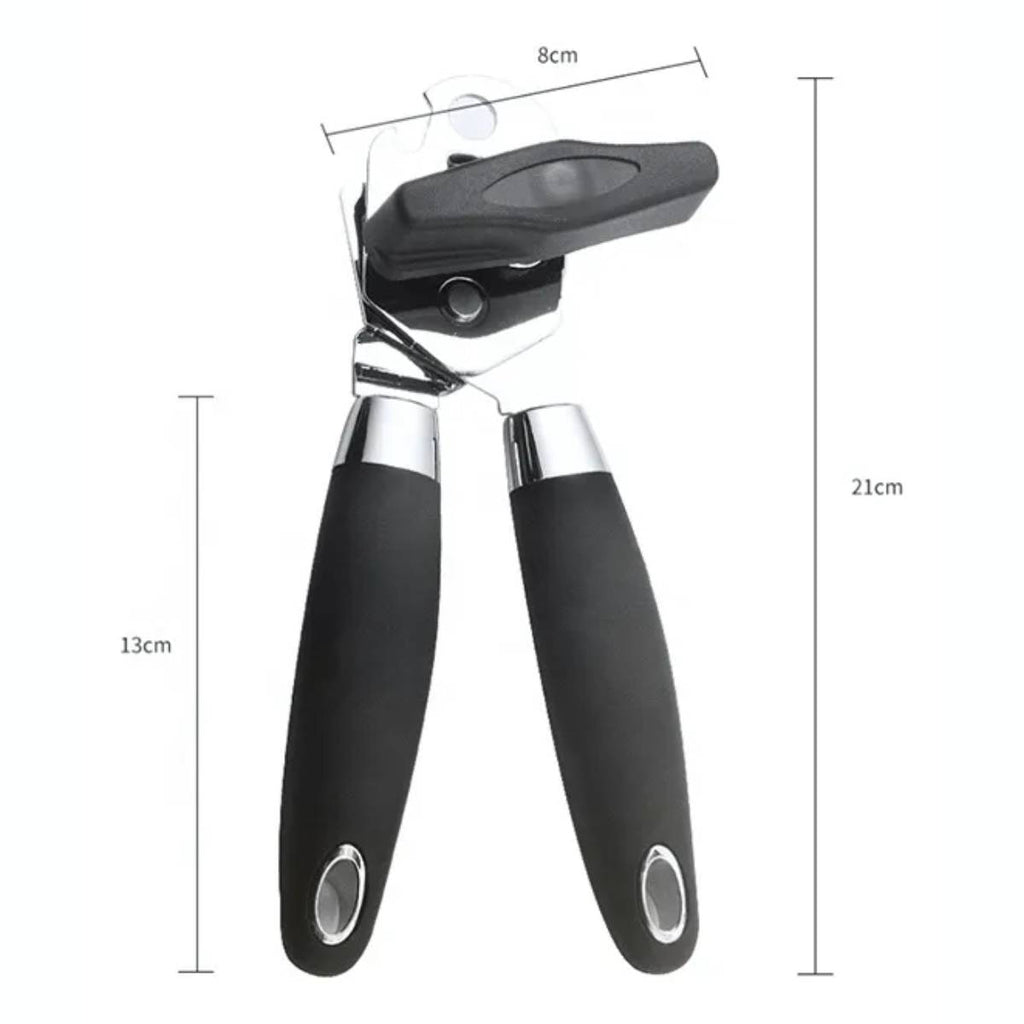 Abridor de Latas com Manivela Profissional de Inox Cabo Preto - IUD00001