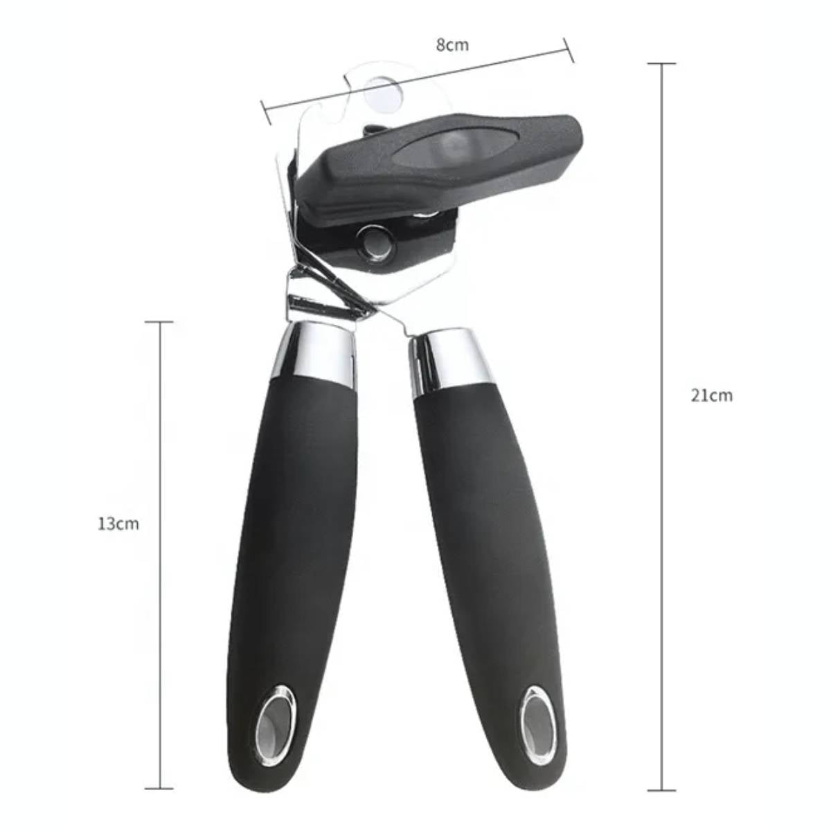 Abridor de Latas com Manivela Profissional de Inox Cabo Preto - IUD00001