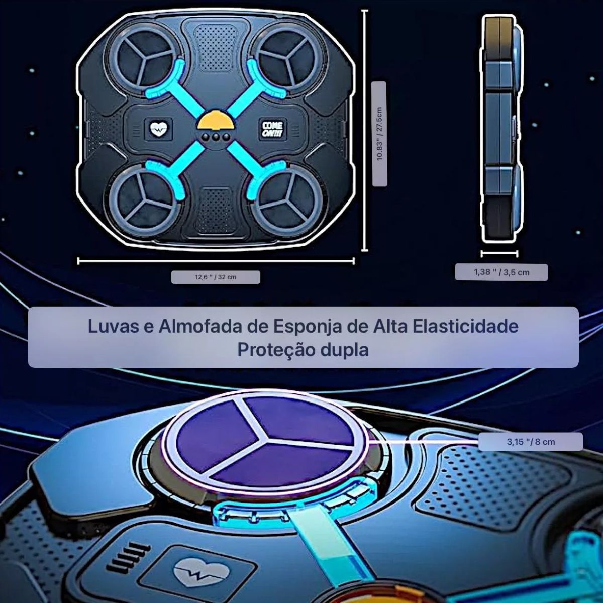 Alvo de Boxe Musical com Bluetooth – Treino Interativo - SKU0004