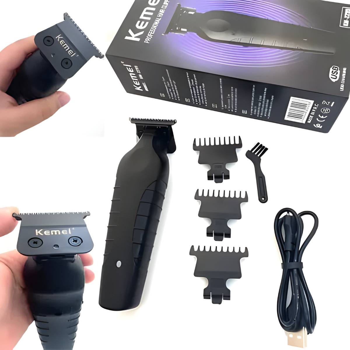 Aparador Elétrico Kemei KM-2299 para Cabelo e Barba Sem Fio