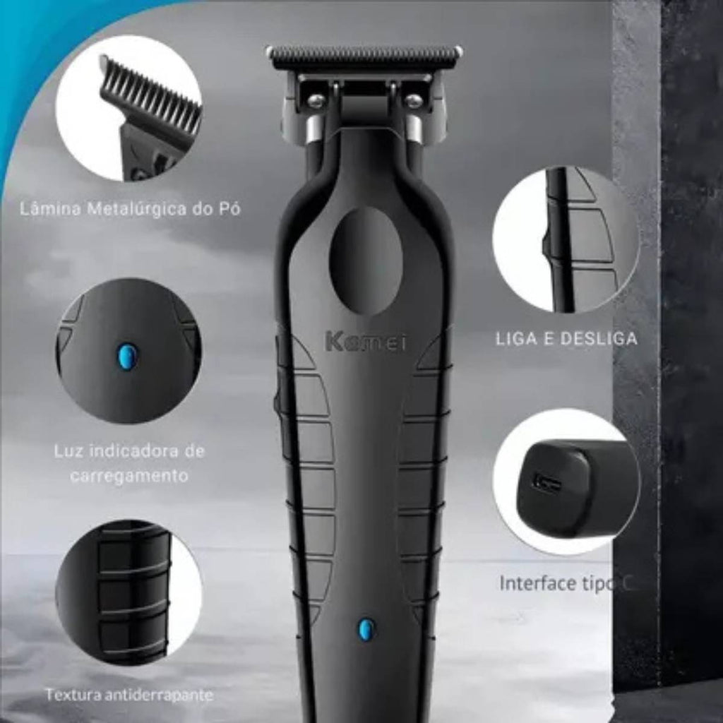 Aparador Elétrico Kemei KM-2299 para Cabelo e Barba Sem Fio