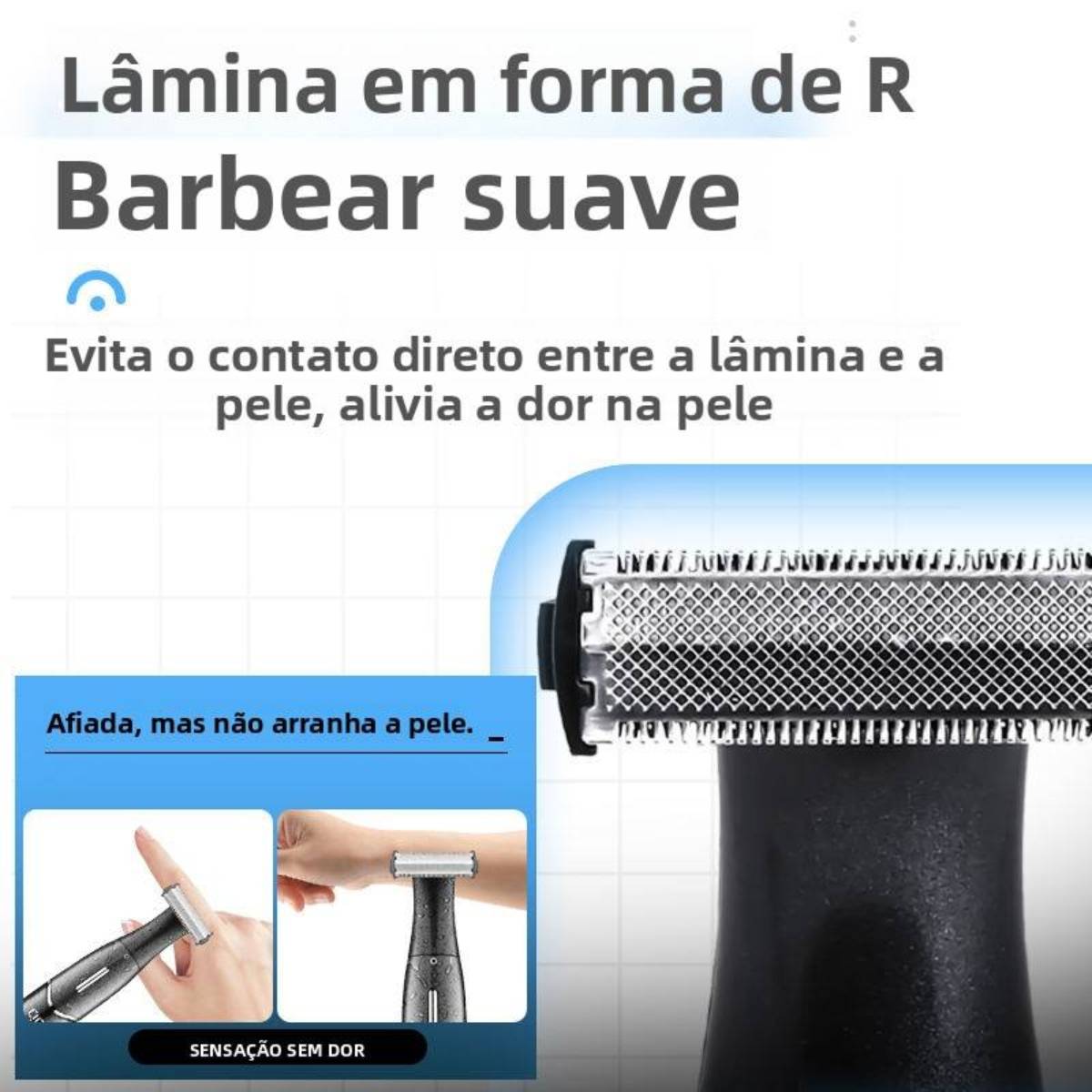 Aparador de Pelos Corporais Kemei KM-1903 Pro IPX5 à Prova d'Água - TMQ-KM-1903