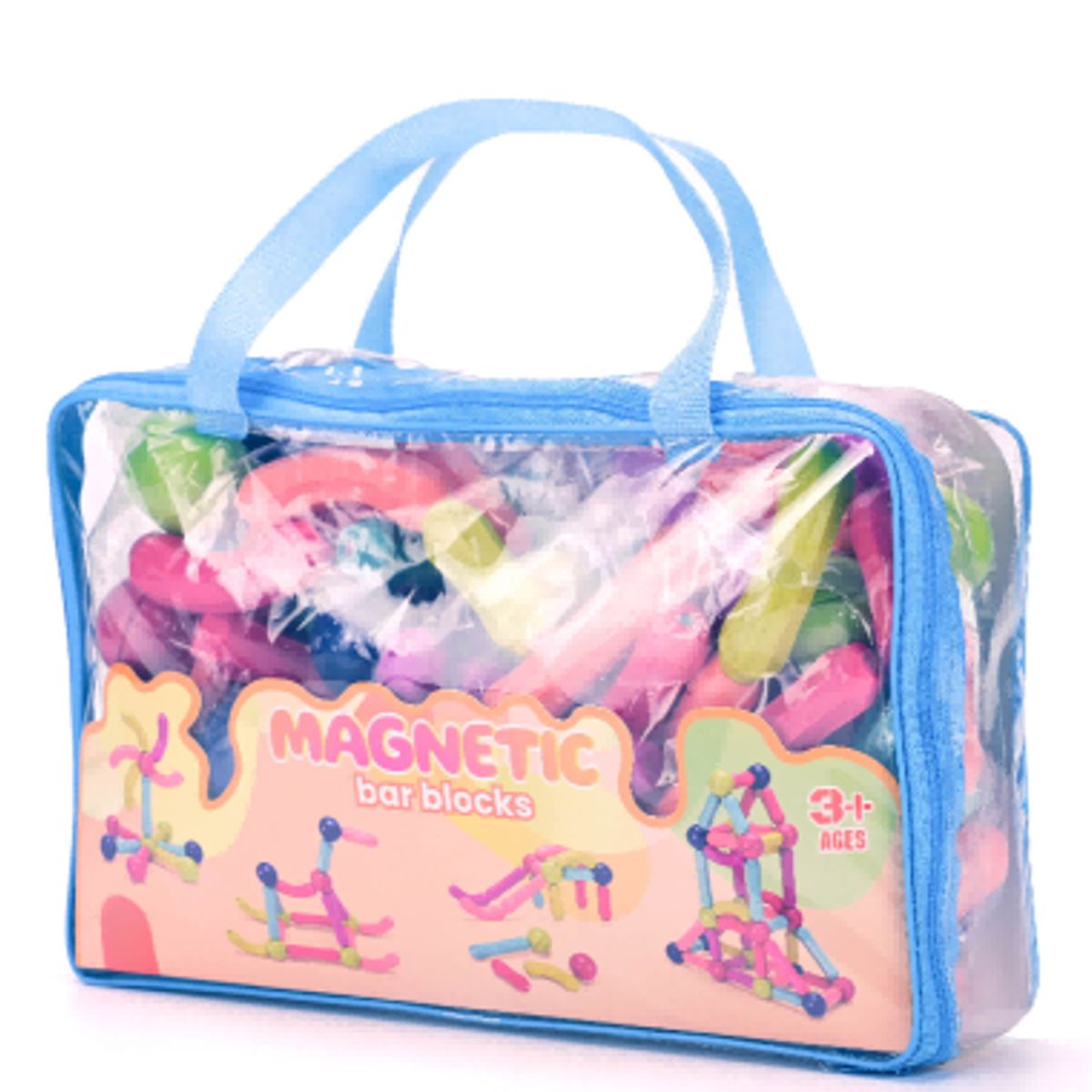 Blocos de Montar Magnéticos Bolas e Bastões Kit de 128 Peças - BJG00040/24pz