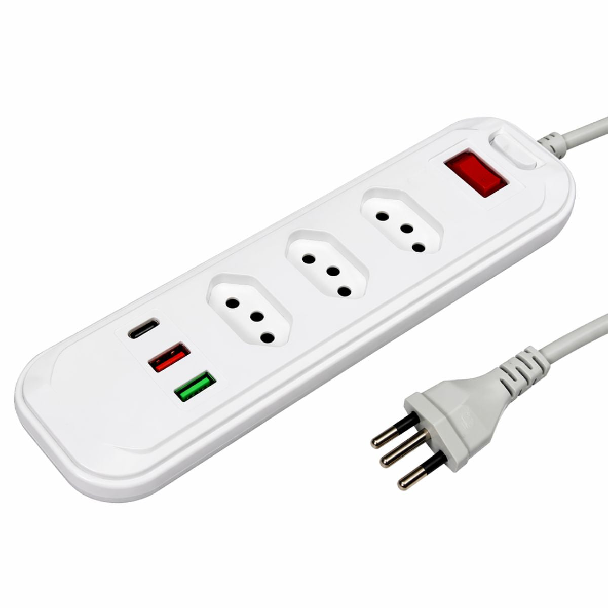 Extensão Elétrica 2m com 4 Tomadas e USB - BZ-F003PD