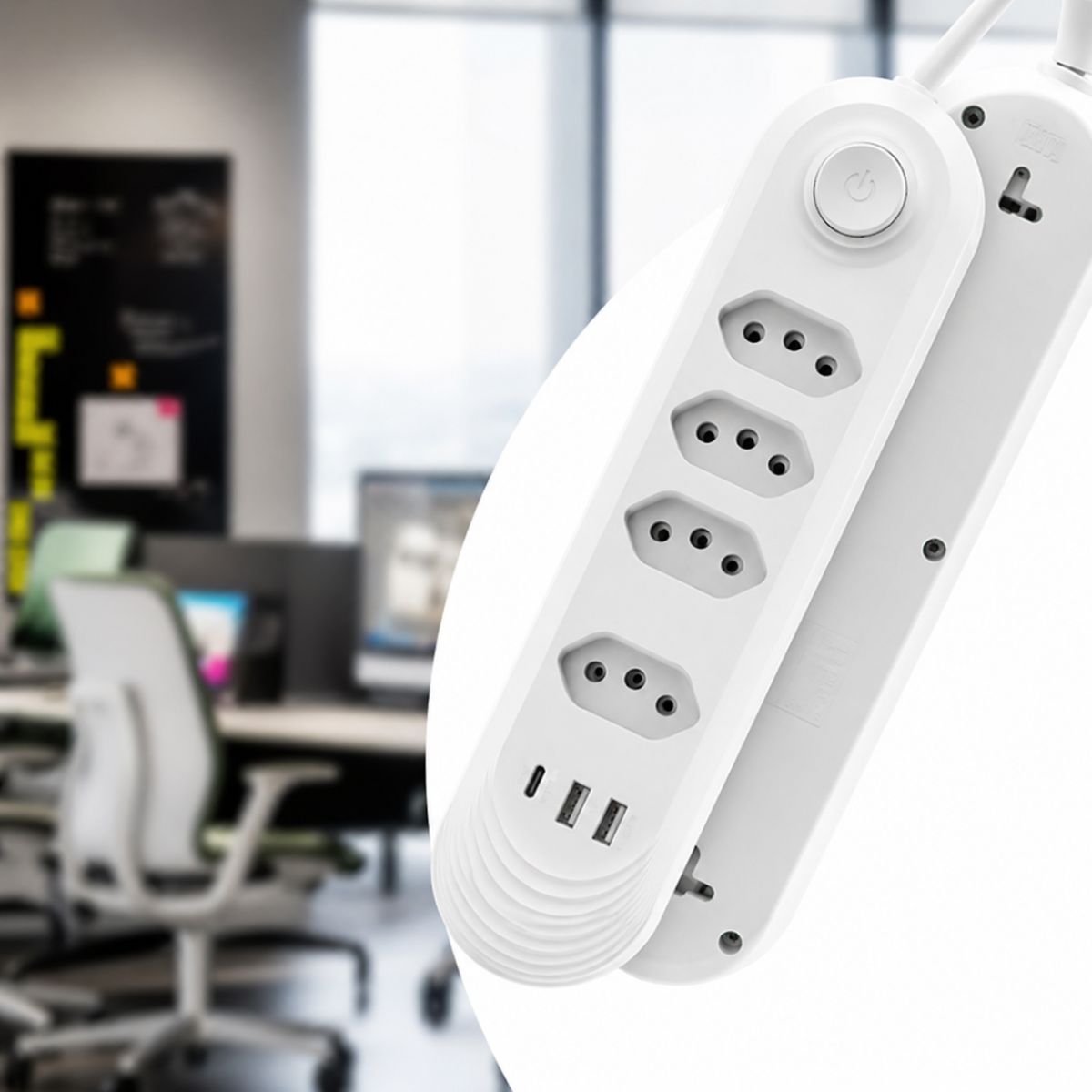 Extensão Elétrica com USB e Tipo-C - BZ-N04PD