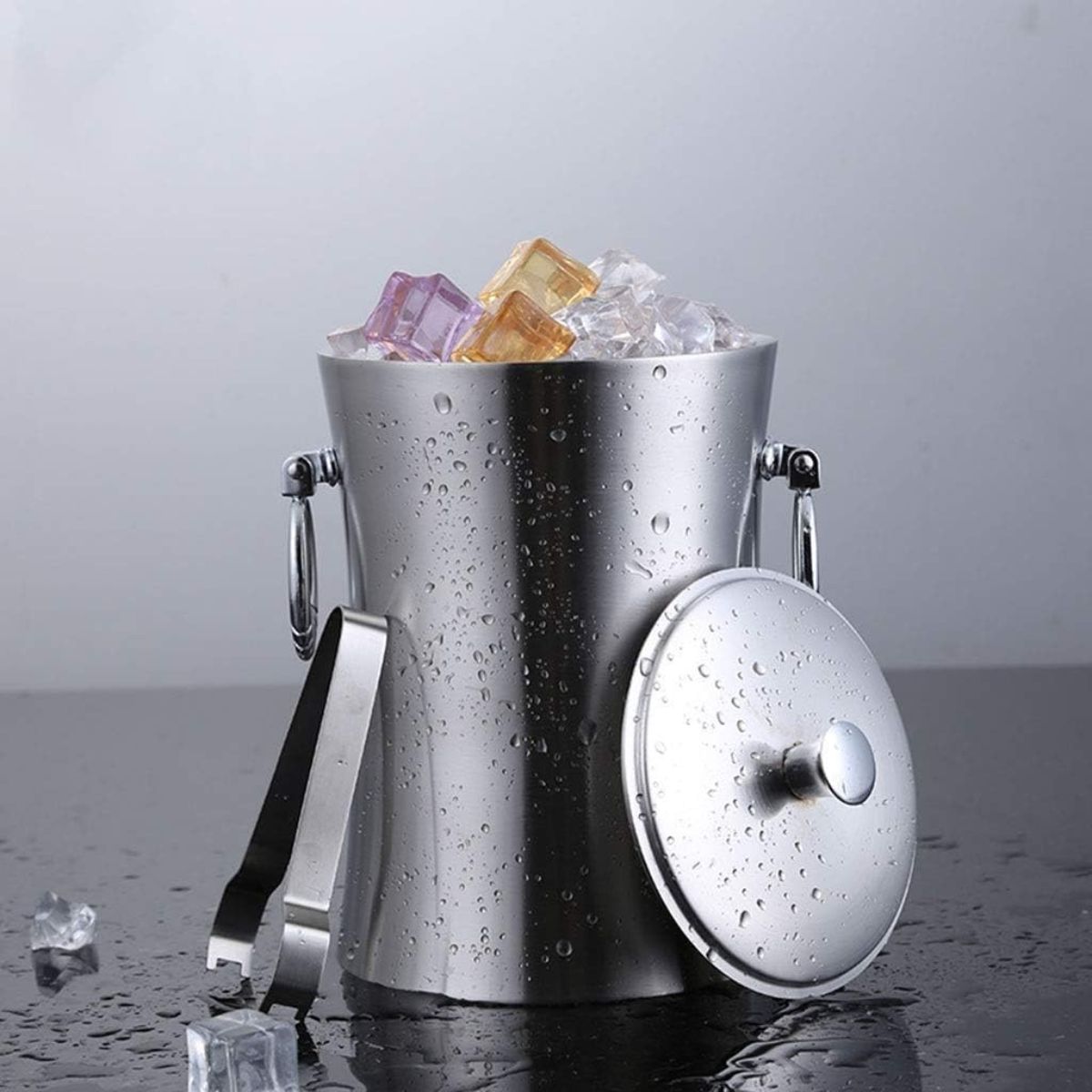 Balde de Gelo em Aço Inox 1 Litro Elegante e Resistente - XDX-56009