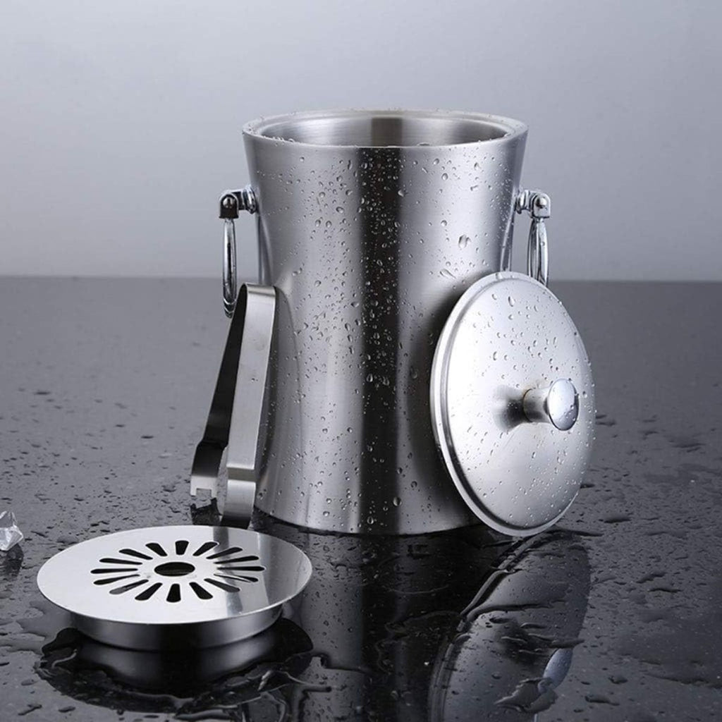 Balde de Gelo em Aço Inox 1 Litro Elegante e Resistente - XDX-56009