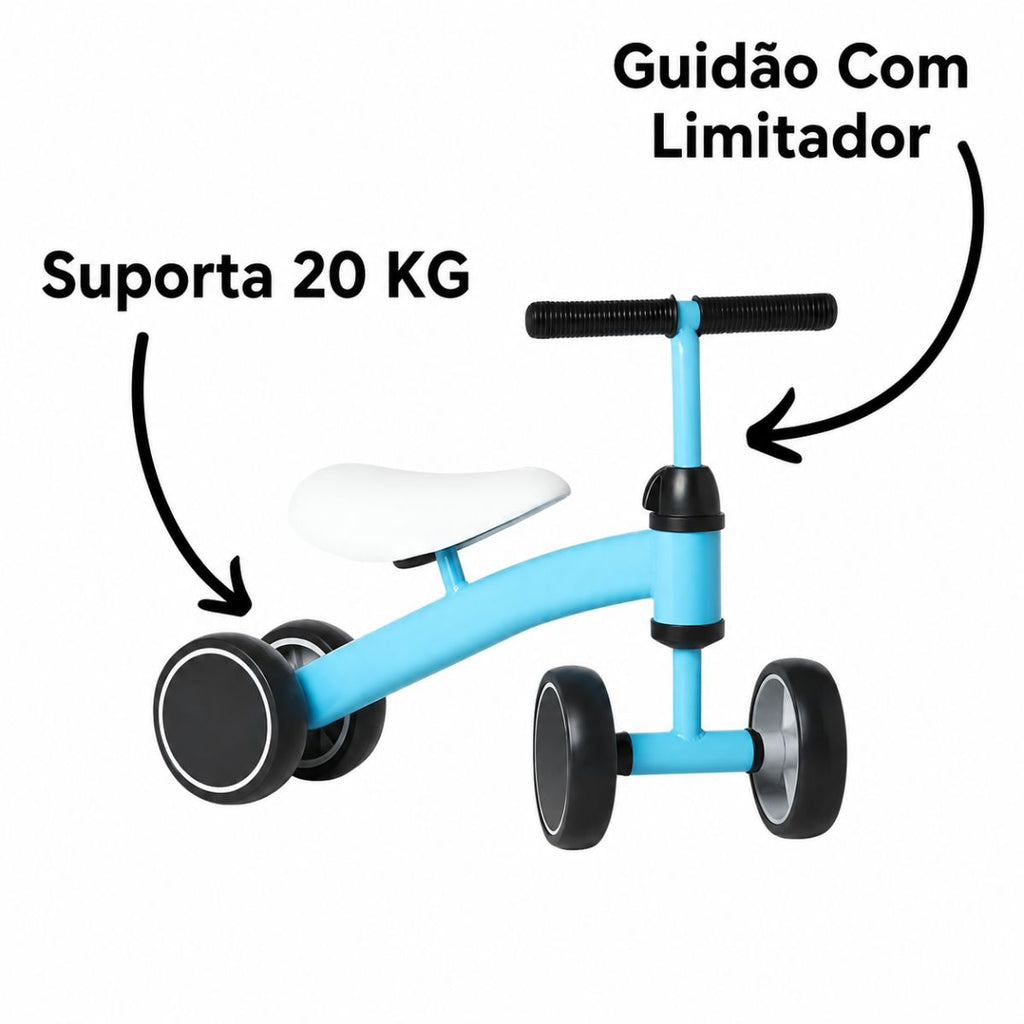 Bicicleta De Equilíbrio 4 Rodas Bebê Sem Pedal - TW889-1