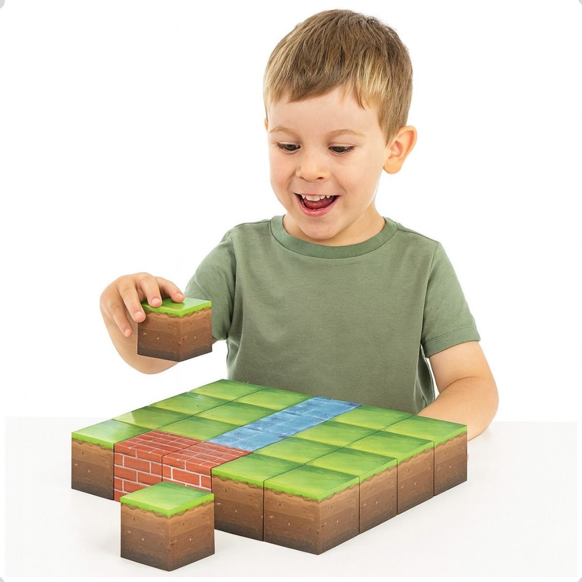 Blocos Magnéticos Minecraft 20 Peças Criativos Infantil- TW883-020