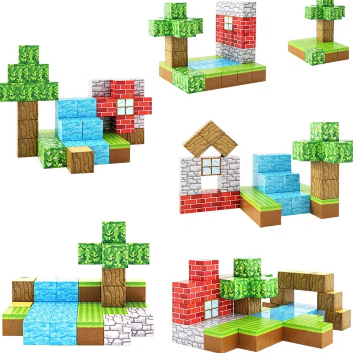 Blocos Magnéticos Minecraft 20 Peças Criativos Infantil- TW883-020