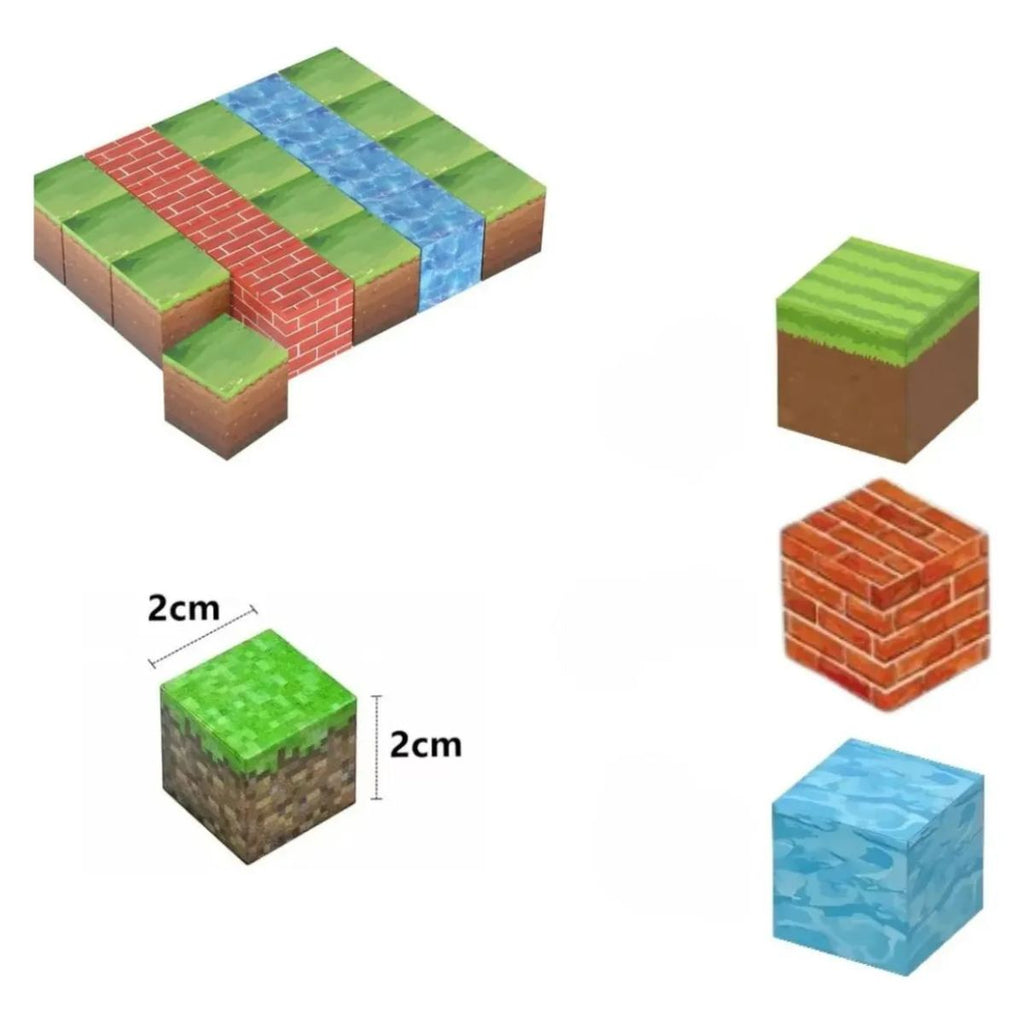 Blocos Magnéticos Minecraft 20 Peças Criativos Infantil- TW883-020