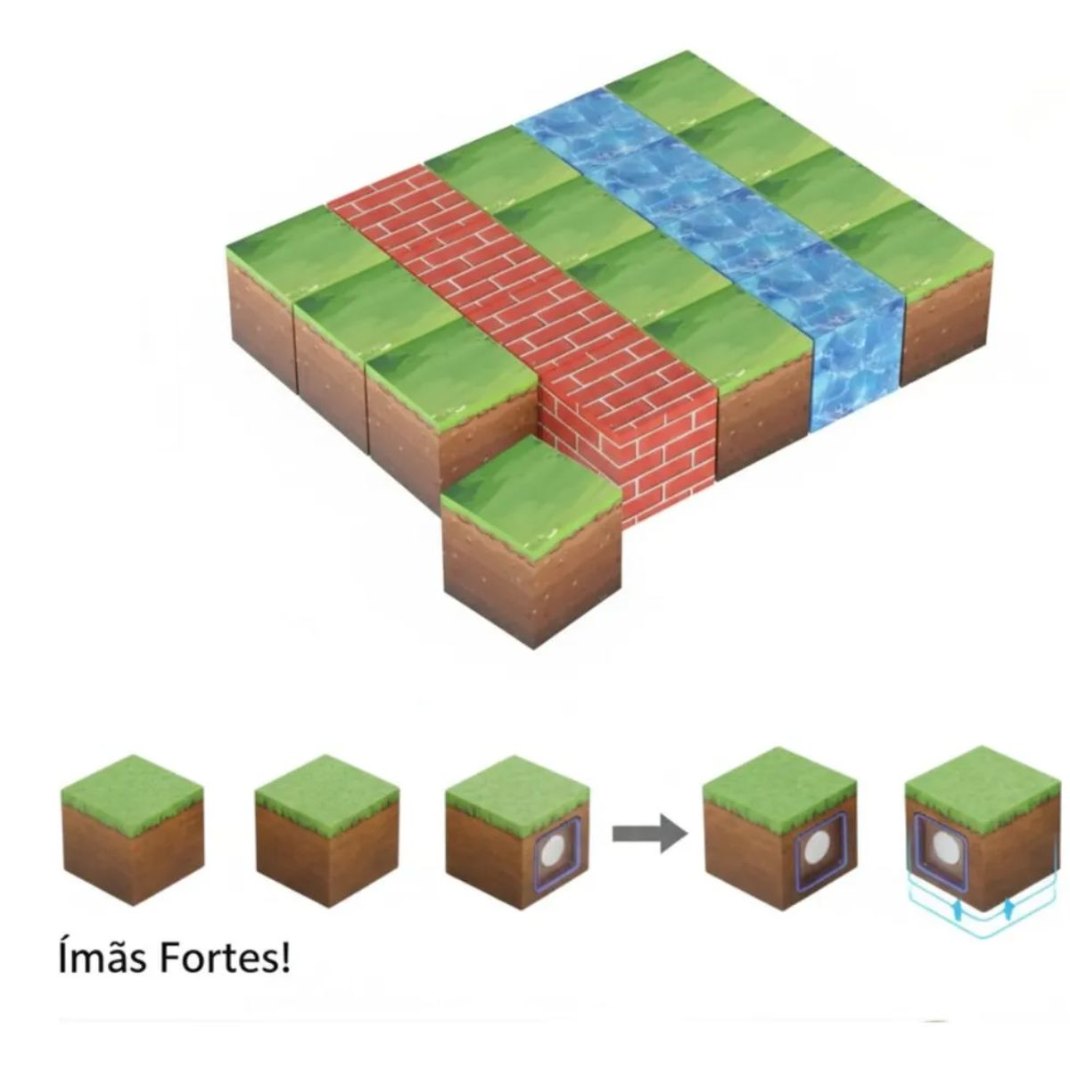 Blocos Magnéticos Minecraft 20 Peças Criativos Infantil- TW883-020