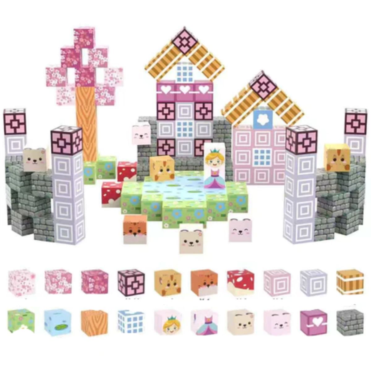 Blocos Magnéticos Cubos de Construção 80 peças – Brinquedo Educativo - TW883-12