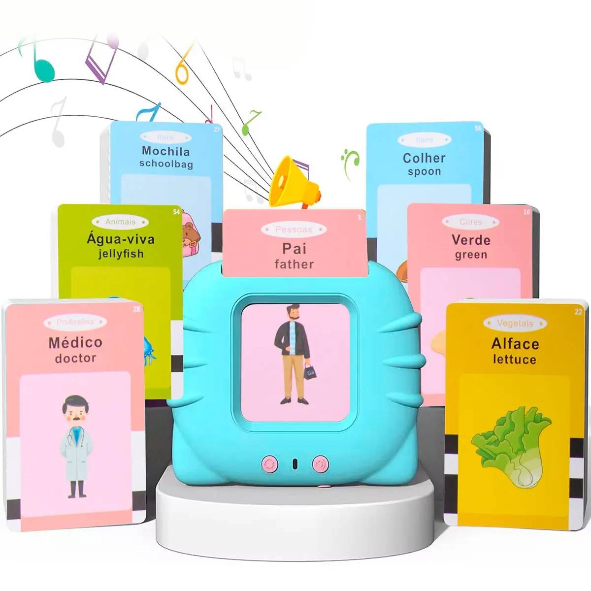 Brinquedo Alfabetização Cardkids 224 Inglês e Português - EM-1112A