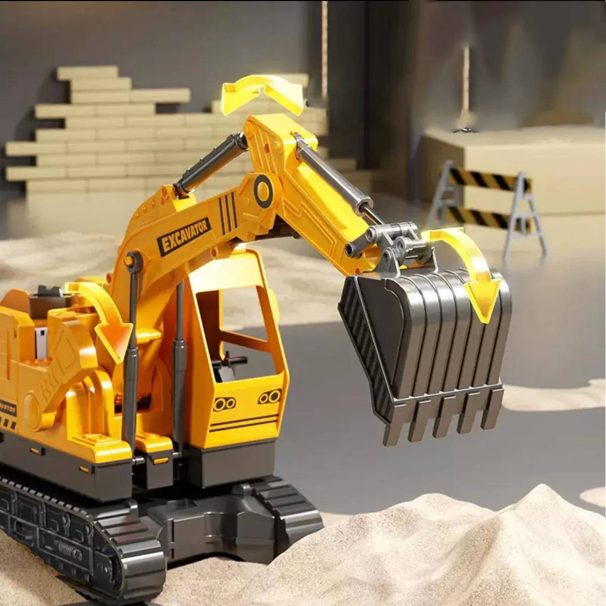 Brinquedo Escavadeira Articulada Pista Lança Carrinhos - TW880-3