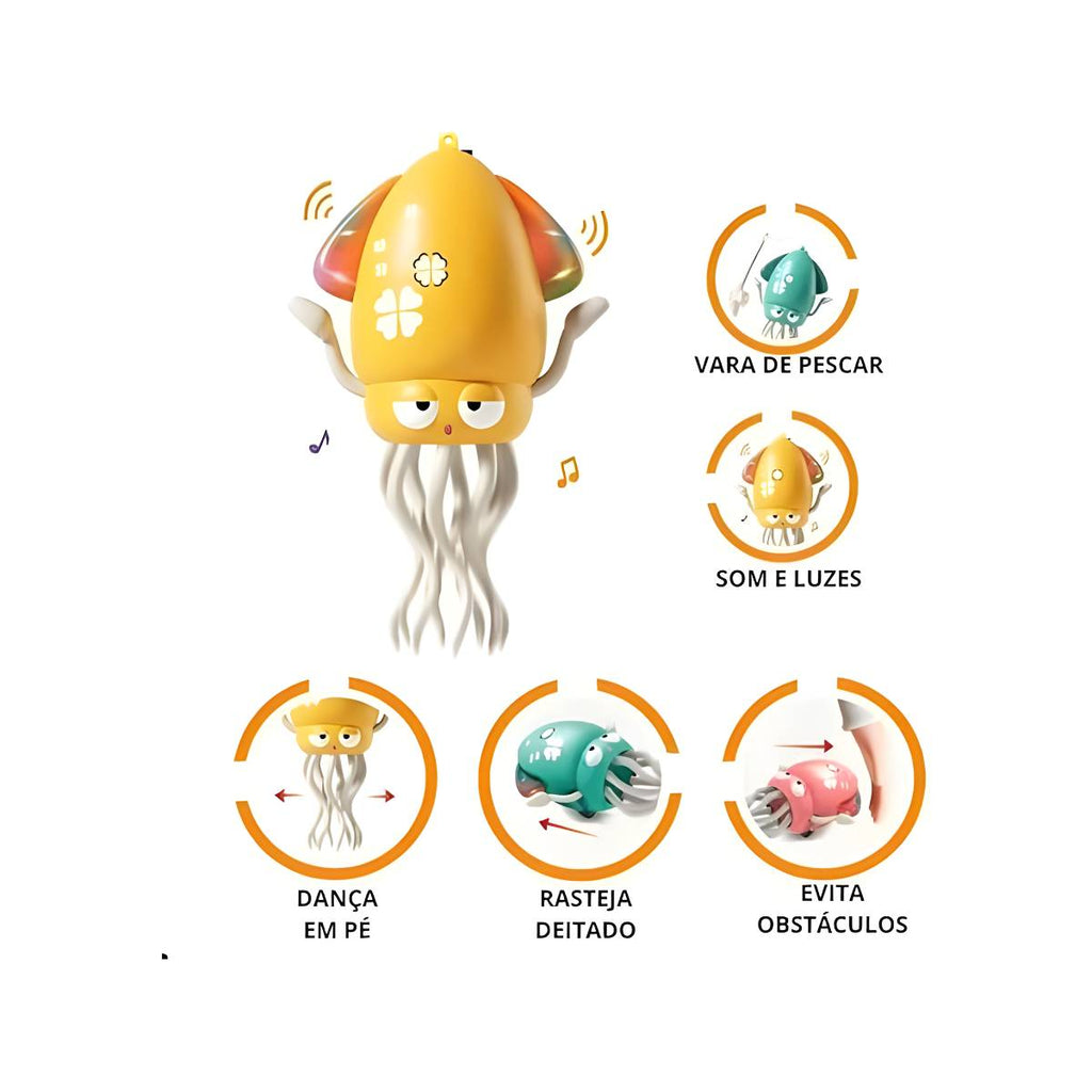 Brinquedo Interativo Lula Elétrica Dançante com Luzes, Música e Cabo USB - TW882-12