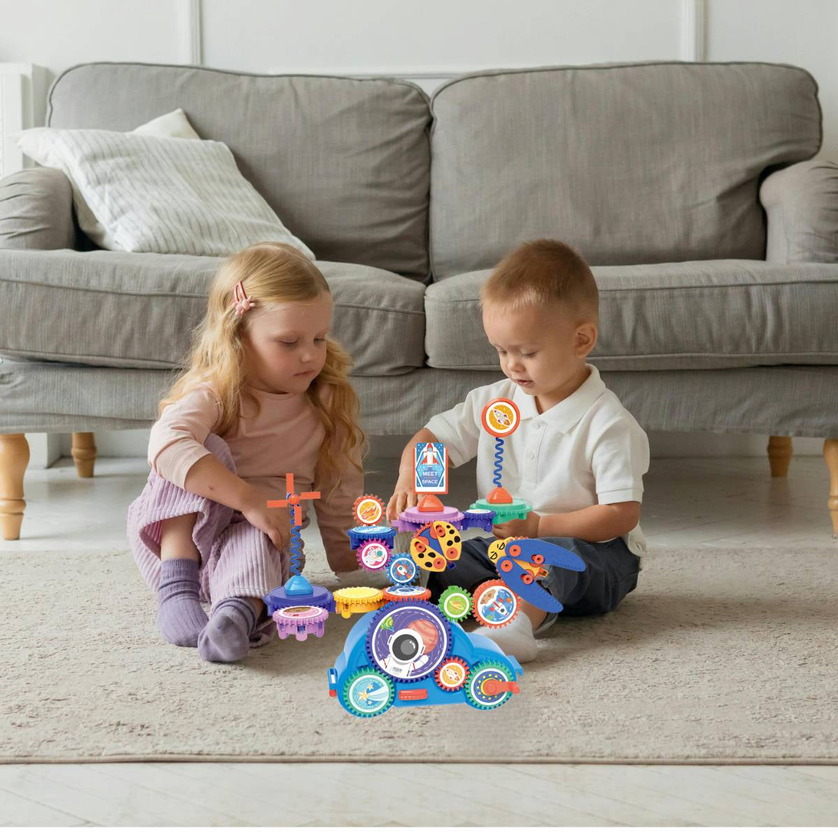 Brinquedo Montagem Com 20 Engrenagens Carro Elétrico Grande - JXT-88905