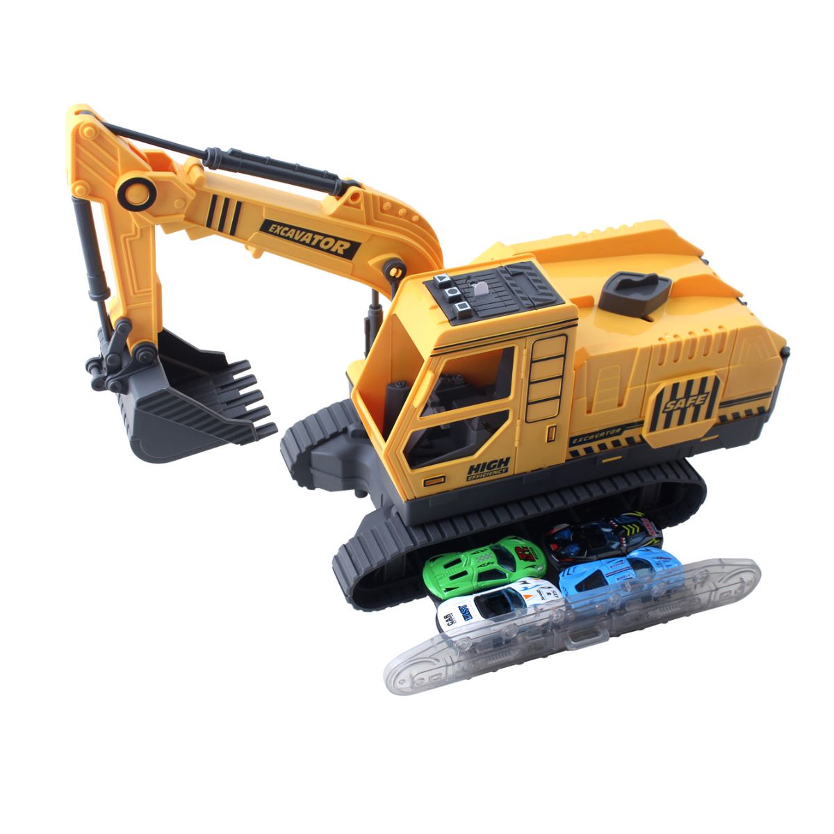 Brinquedo Escavadeira Articulada Pista Lança Carrinhos | XDX CHIC