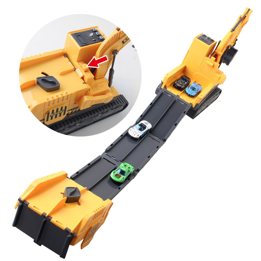 Brinquedo Escavadeira Articulada Pista Lança Carrinhos - TW880-3