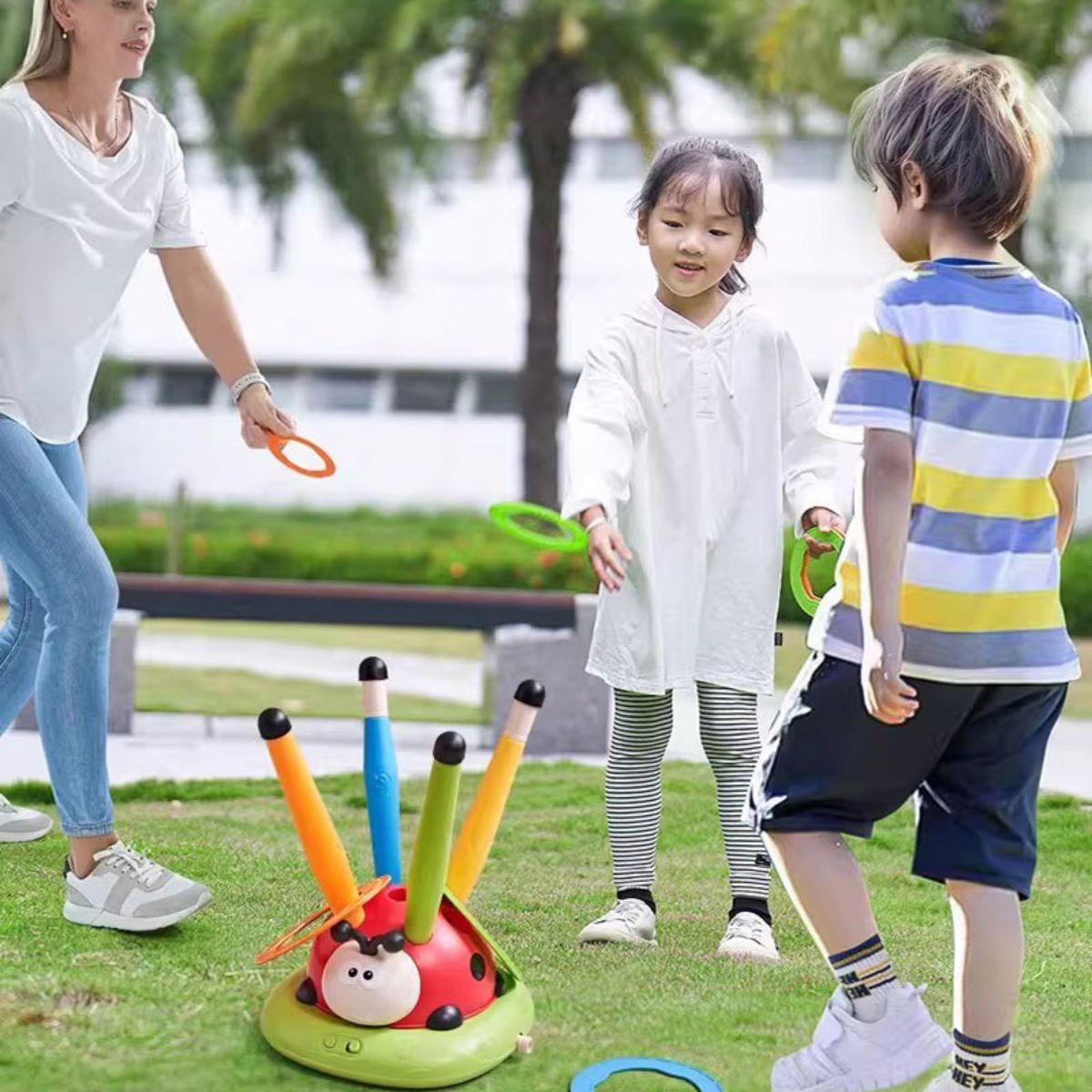Brinquedo Infantil Educativo Joaninha 3 Em 1 Jogo Acerta Argola  - TW884-1