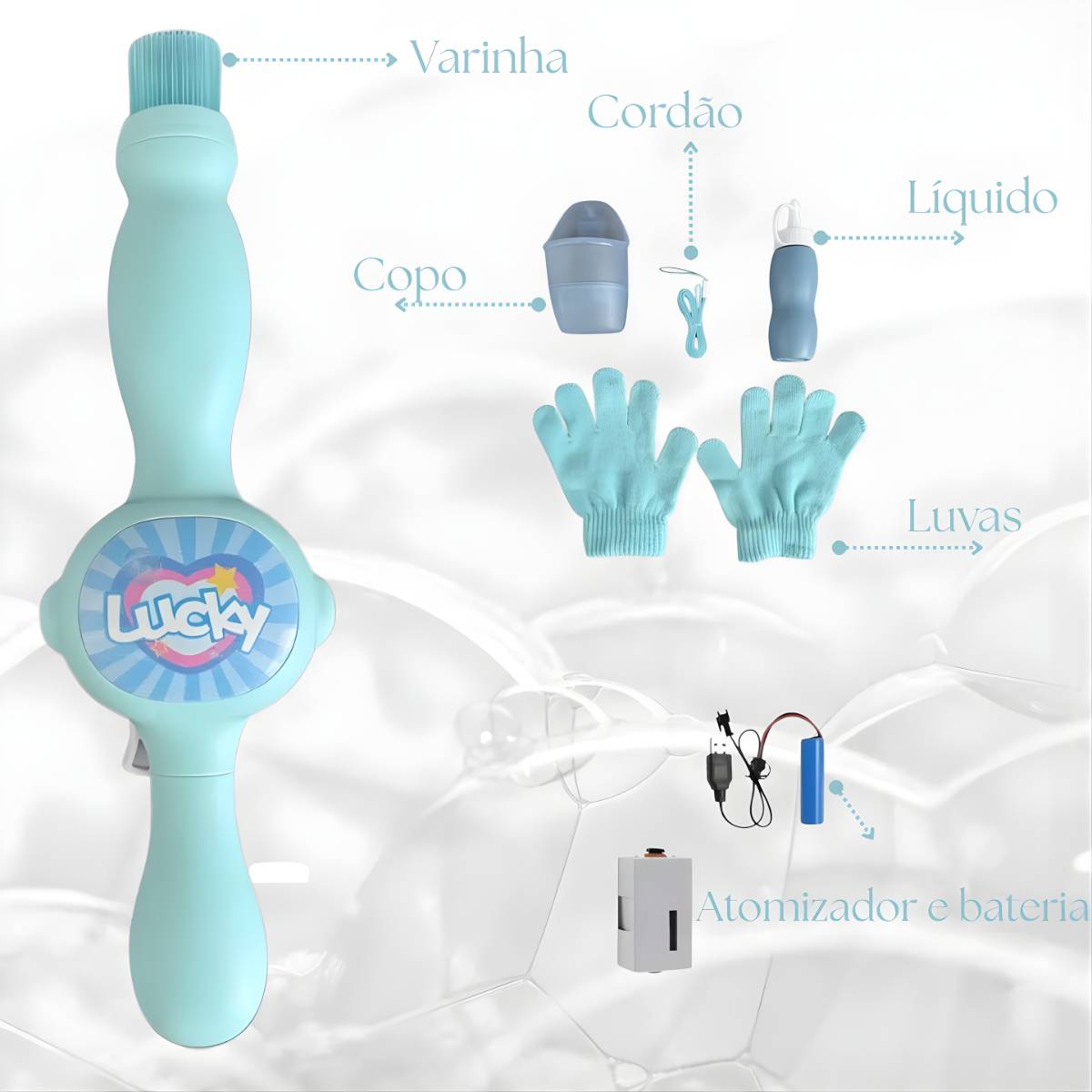 Brinquedo de Fazer Bolhas de Sabão Varinha com Acessórios - 991-A/B