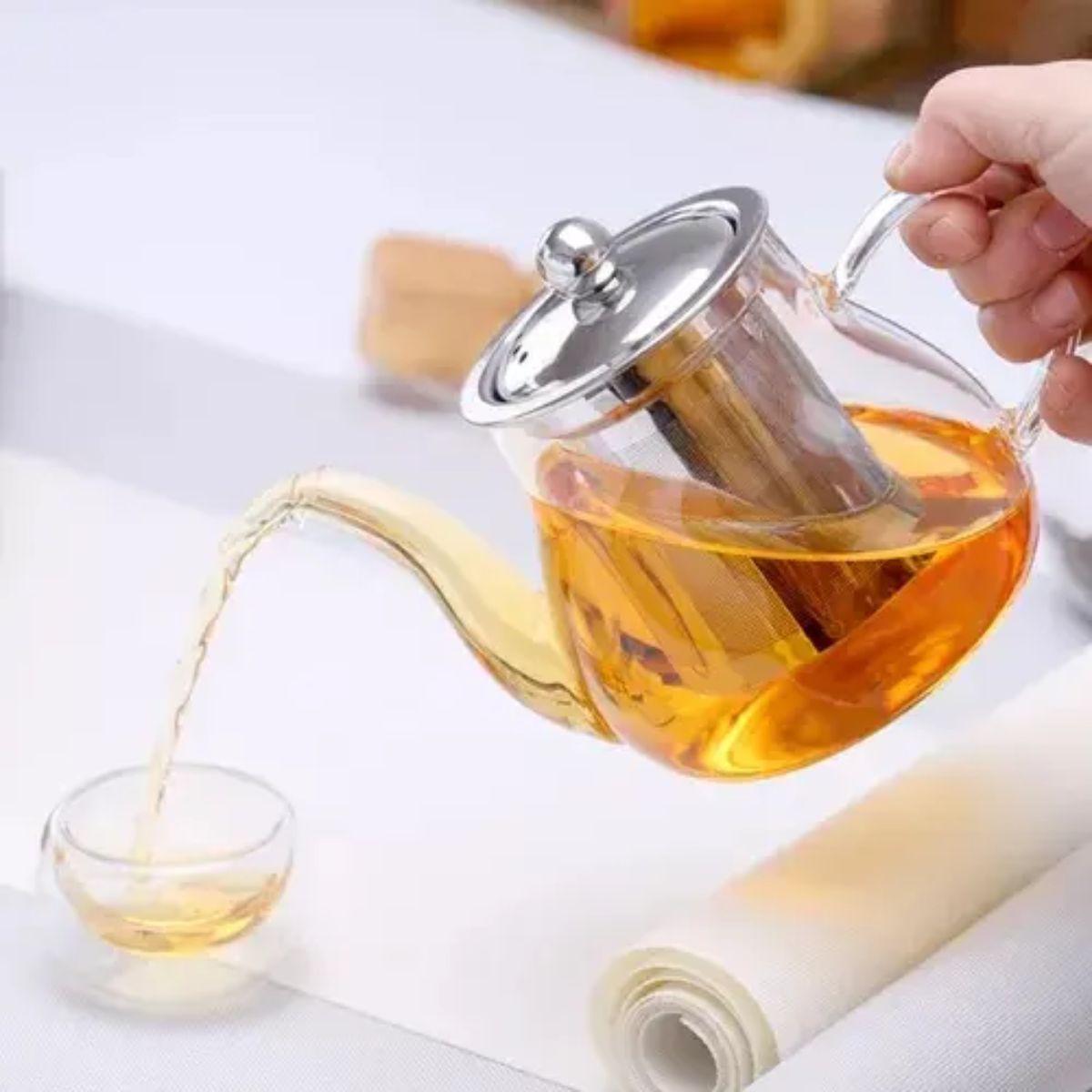 Bule para Chá em Vidro com Filtro de Aço Inox – Design Elegante e Funcional - XDX-823-2