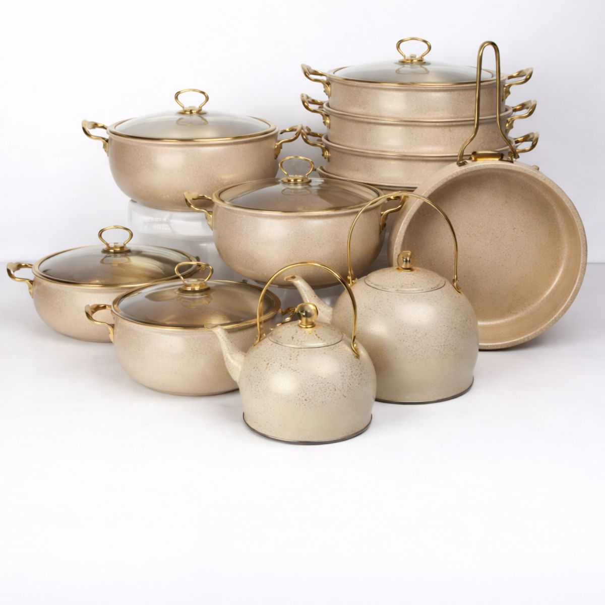 Conjunto de Panelas Dourado 24 Peças Clássico - CPN0037