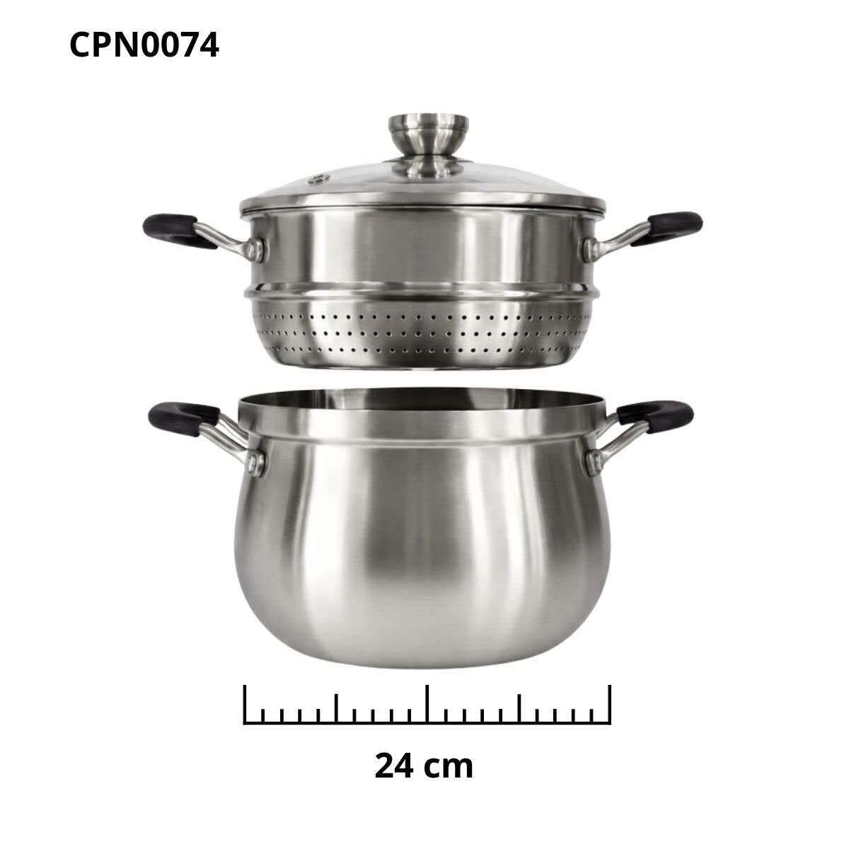 Panela de Cozimento Estilo Chinês com Tampa e Alças - CPN0074